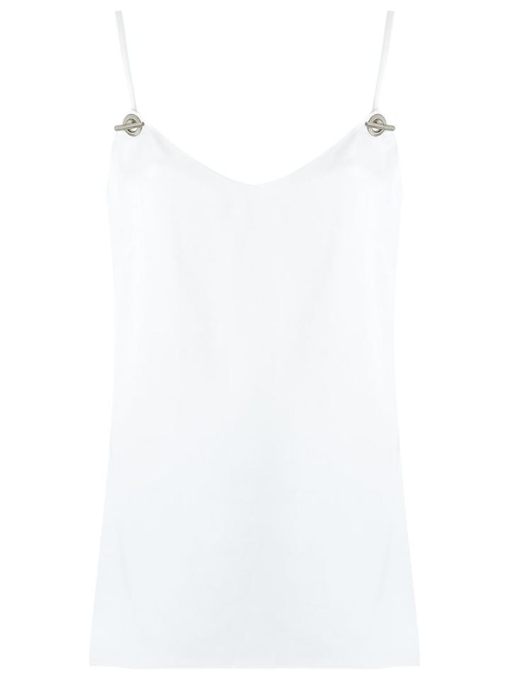 Tufi Duek Spaghetti Strap Blouse, Women's, Size: 46, White, Acetate/viscose