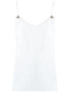 Tufi Duek Spaghetti Strap Blouse, Women's, Size: 46, White, Acetate/viscose