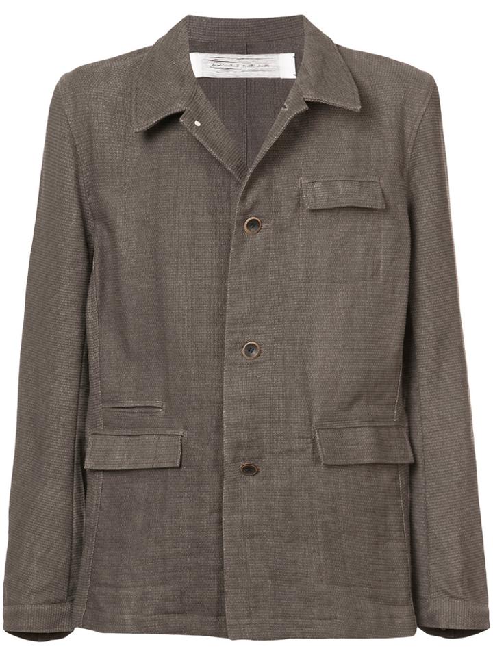 Individual Sentiments Military Style Woven Jacket - Grey