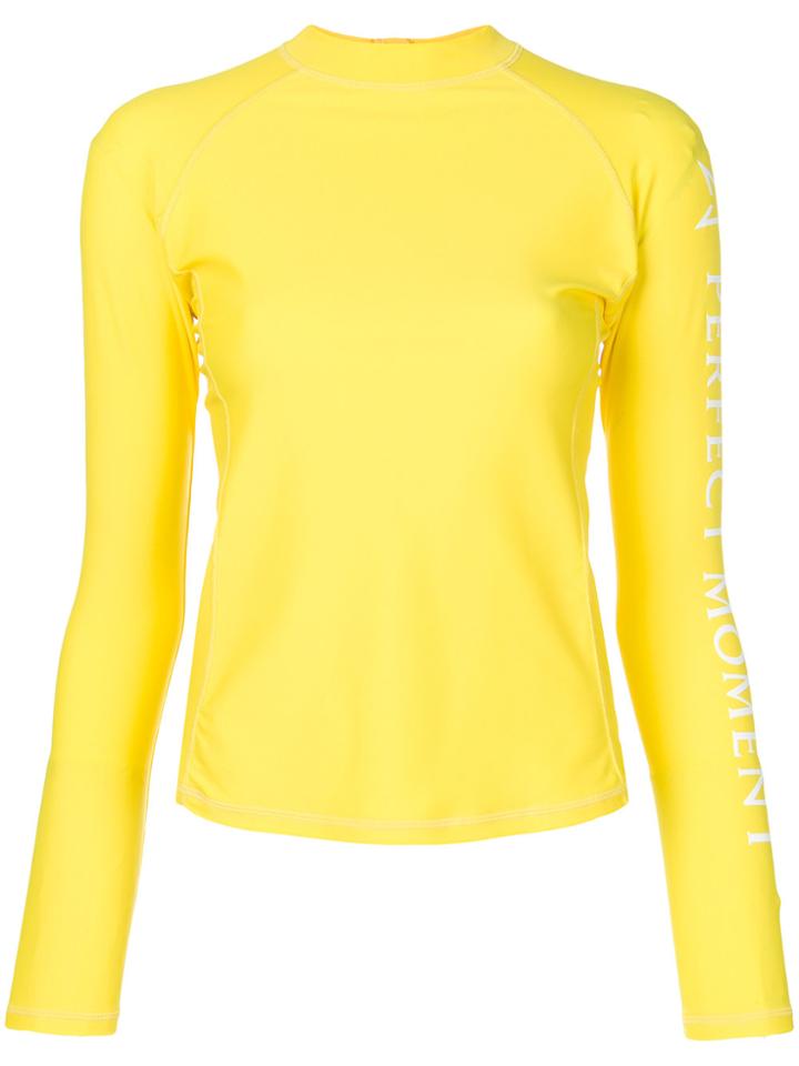 Perfect Moment Logo Sleeve Rashguard - Yellow & Orange