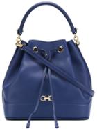 Salvatore Ferragamo Bucket Drawstring Shoulder Bag, Women's, Blue