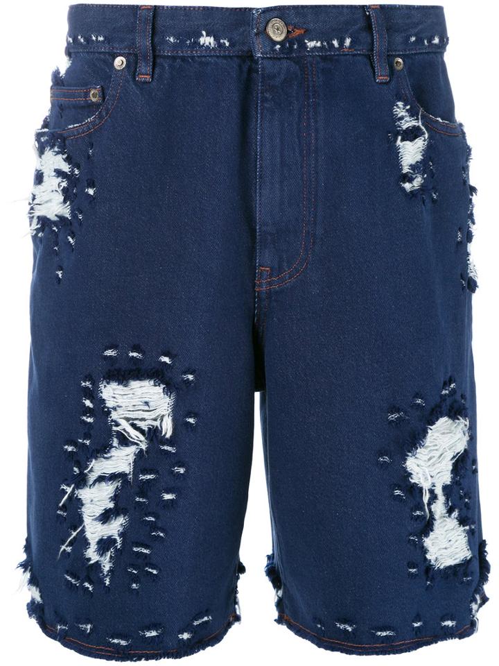 Golden Goose Deluxe Brand - Distressed Shorts - Men - Cotton - 31, Blue, Cotton