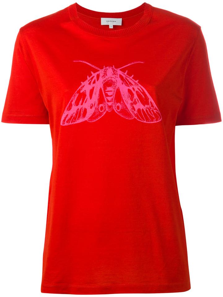 Carven Butterfly T-shirt, Women's, Size: Small, Red, Cotton