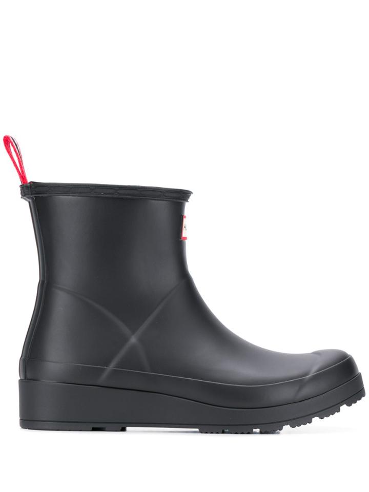 Hunter Play Logo Patch Rain Boots - Black