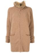Fabiana Filippi Fur Collar Coat - Brown