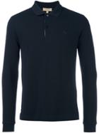Burberry Long-sleeve Polo Shirt, Men's, Size: Large, Blue, Cotton