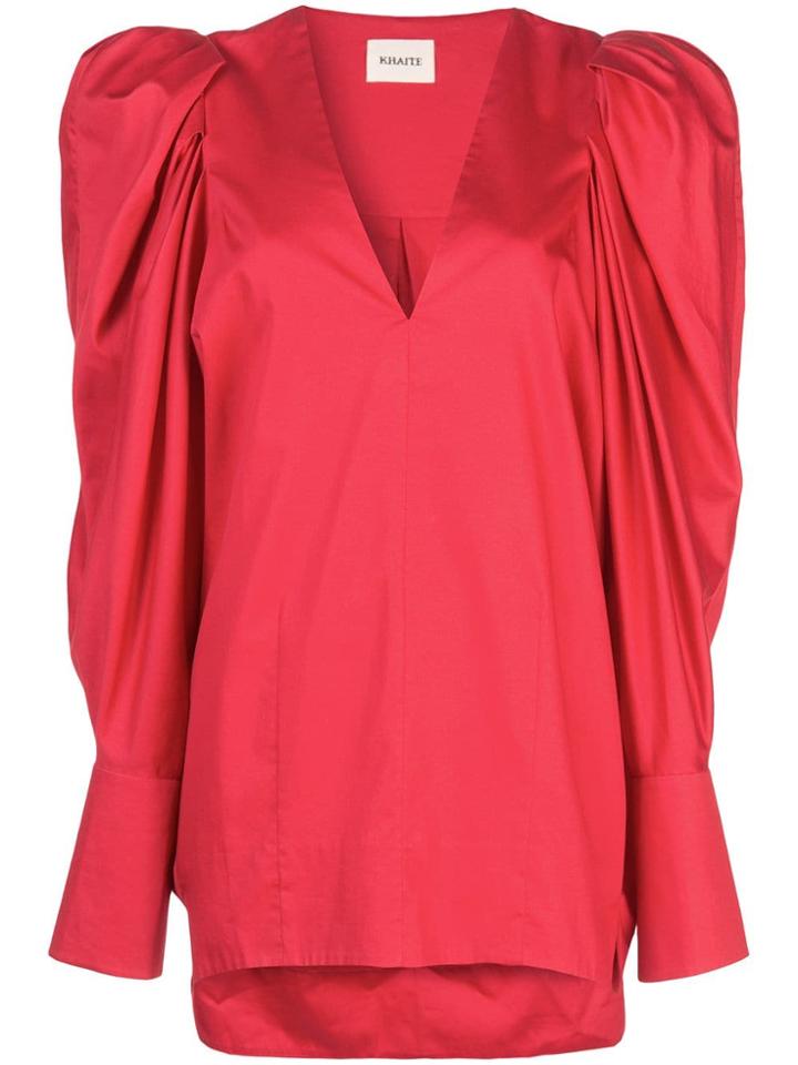 Khaite Ruched Detail Blouse - Red