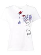 Mary Katrantzou - Card Embroidered T-shirt - Women - Cotton - L, White, Cotton