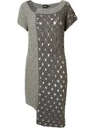 Fernanda Yamamoto Asymmetric Knit Dress, Women's, Size: 37, Grey, Cotton/acrylic