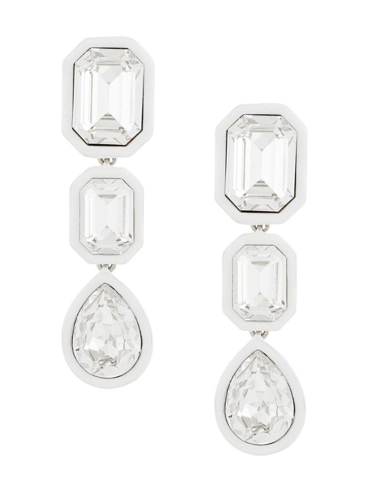 Racil Crystal Drop Earrings - White
