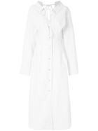 Le Ciel Bleu Pinstripe Shirt Dress - White