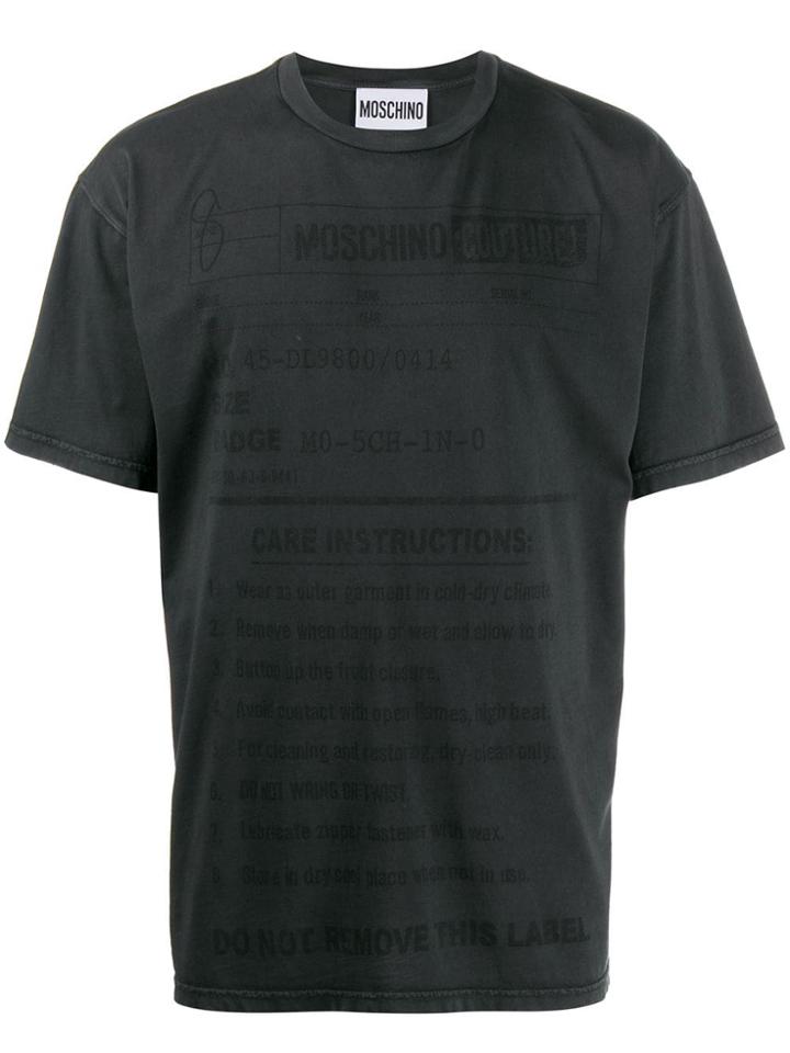 Moschino Army Label Print T-shirt - Grey