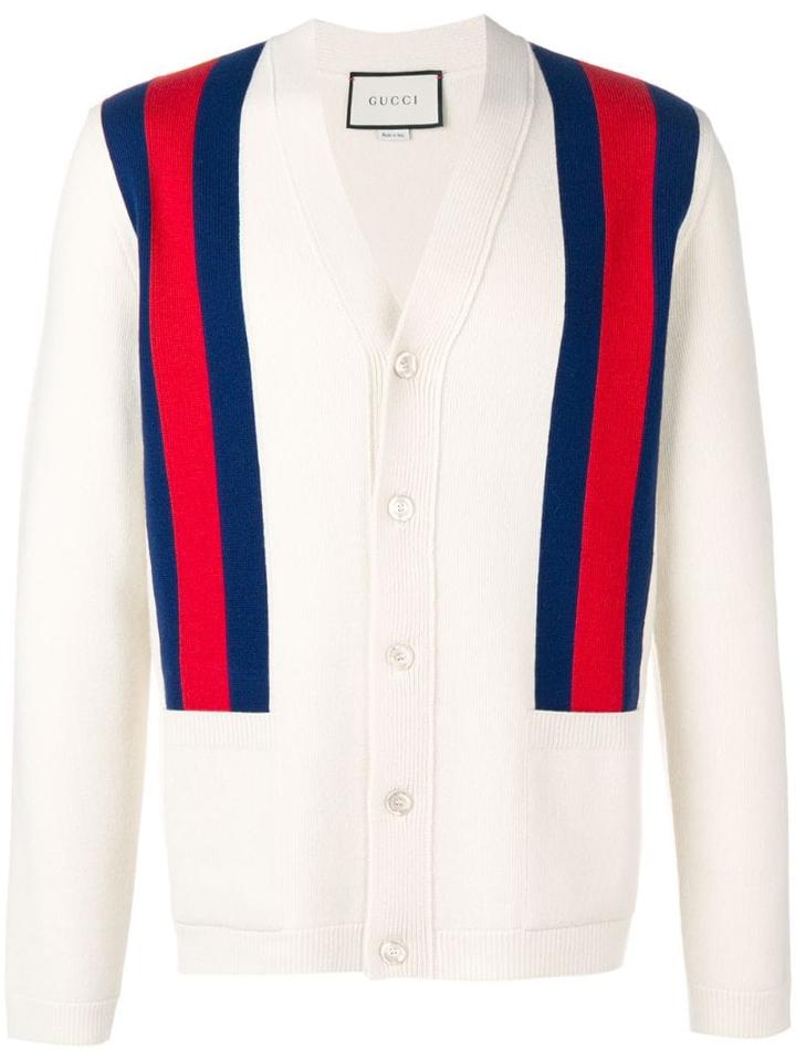 Gucci Shoulder Stripes Cardigan - Neutrals