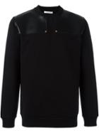Givenchy Contrast Panel Sweatshirt, Men's, Size: Small, Black, Cotton/calf Leather