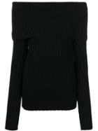 Theory Off-shoulder Sweater - Black
