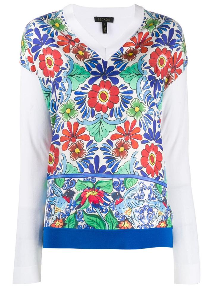 Escada Floral Two-layer Shirt - White