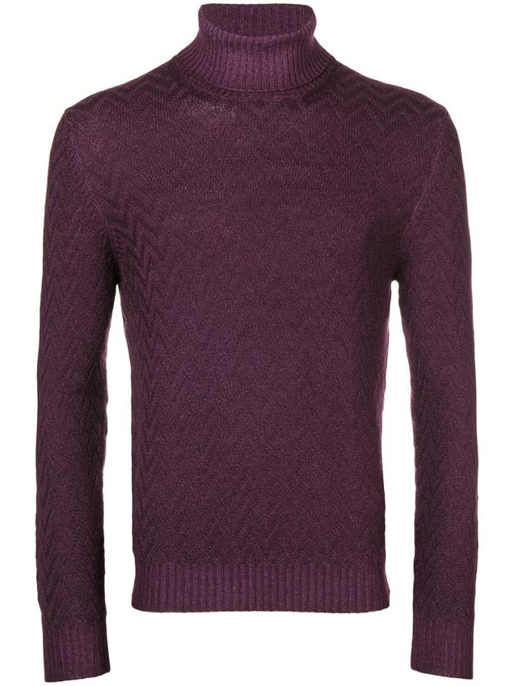 Tagliatore Turtle Neck Jumper - Pink & Purple