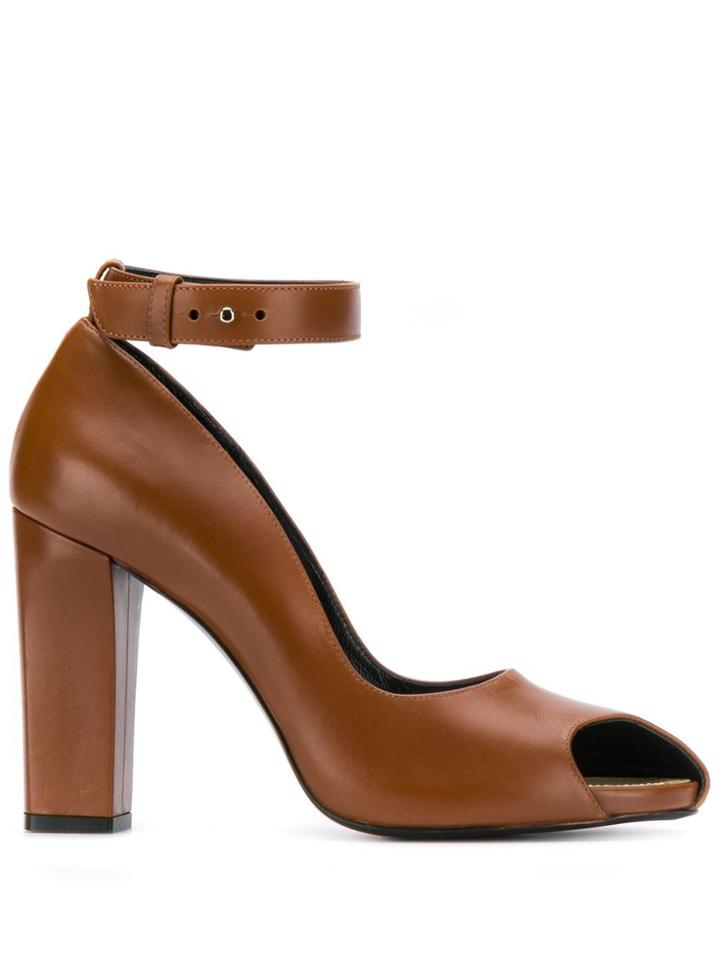 Lemaire Side Peep Toe Pumps - Brown