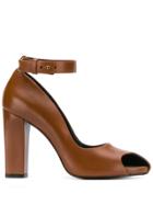 Lemaire Side Peep Toe Pumps - Brown