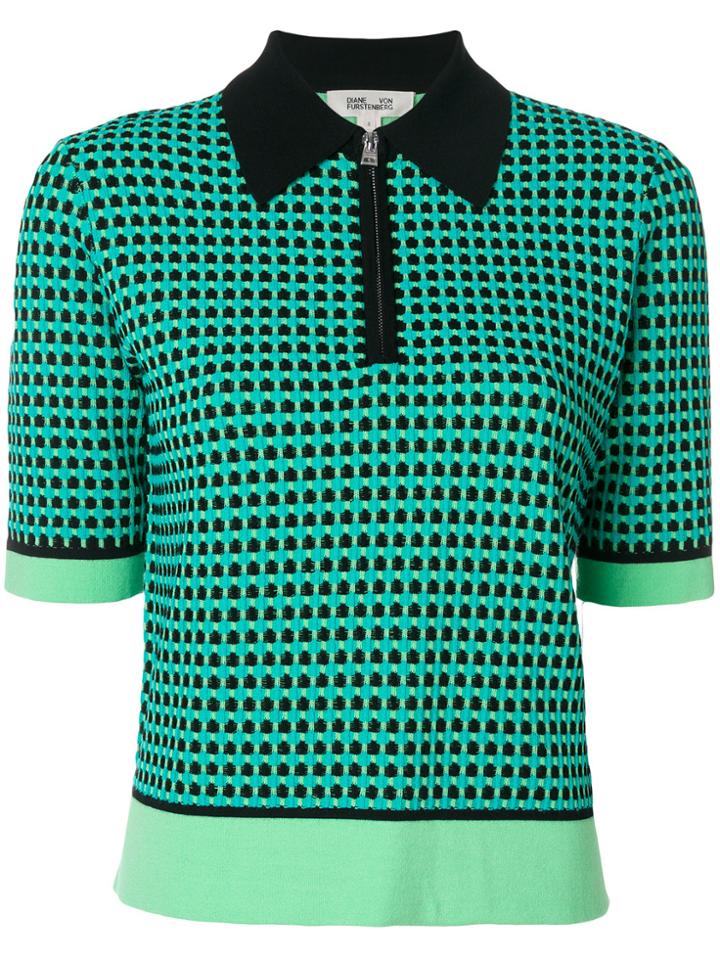 Dvf Diane Von Furstenberg Zip Collar Jumper - Green