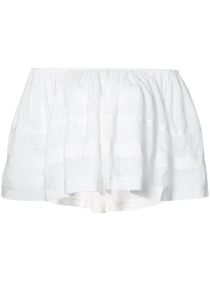 Off Shoulder Blouse - Women - Silk/cotton - 36, White, Silk/cotton, Maison Rabih Kayrouz