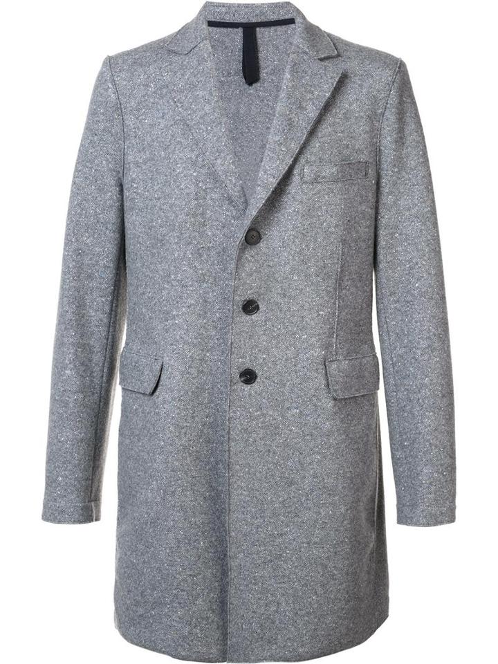 Harris Wharf London Single Breasted Coat, Men's, Size: 50, Grey, Silk/cashmere/virgin Wool