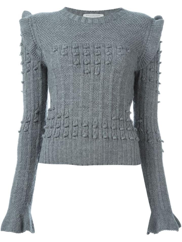 Philosophy Di Lorenzo Serafini Ribbed Jumper, Women's, Size: 44, Grey, Virgin Wool