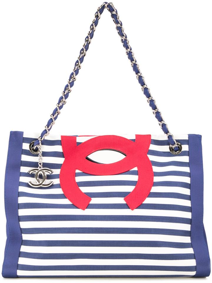 Chanel Vintage Cc 2way Marin Cruise Shoulder Tote Bag - Blue