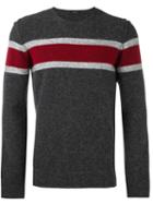 Roberto Collina Striped Pullover, Men's, Size: 50, Grey, Polyamide/spandex/elastane/alpaca/merino