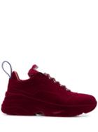 Hilfiger Collection Flocked Leather Trainers - Red