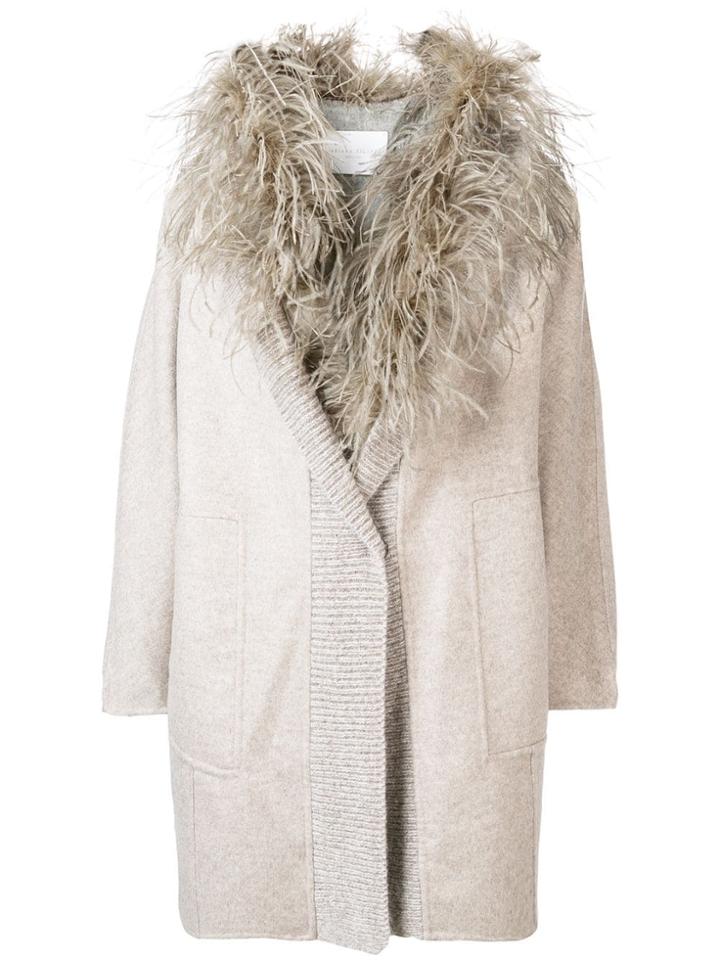 Fabiana Filippi Embroidered Oversized Coat - Neutrals