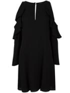 Theory Cold-shoulder Dress, Women's, Size: 10, Black, Silk/polyester