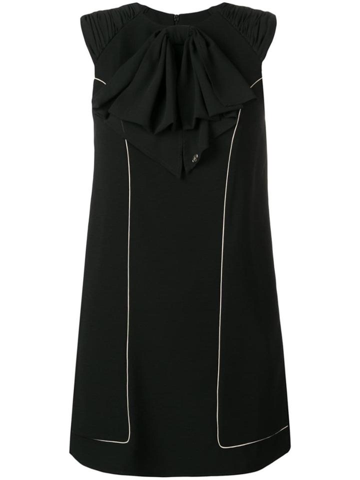Elisabetta Franchi Ruffle Neck Mini Dress - Black