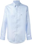 Etro Striped Shirt, Men's, Size: 39, Blue, Cotton/linen/flax