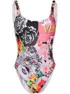 Versace Floral Print Swimsuit - Pink