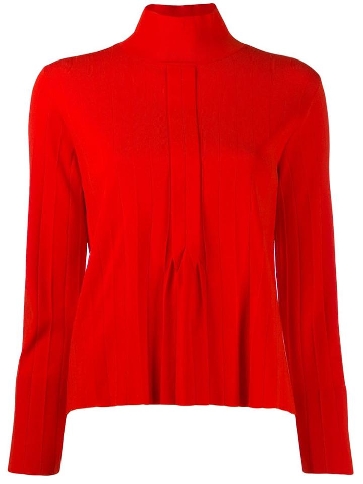 A.p.c. Ribbed Inverted Pleated Top - Red