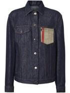 Burberry Postcard Motif Japanese Selvedge Denim Jacket - Blue