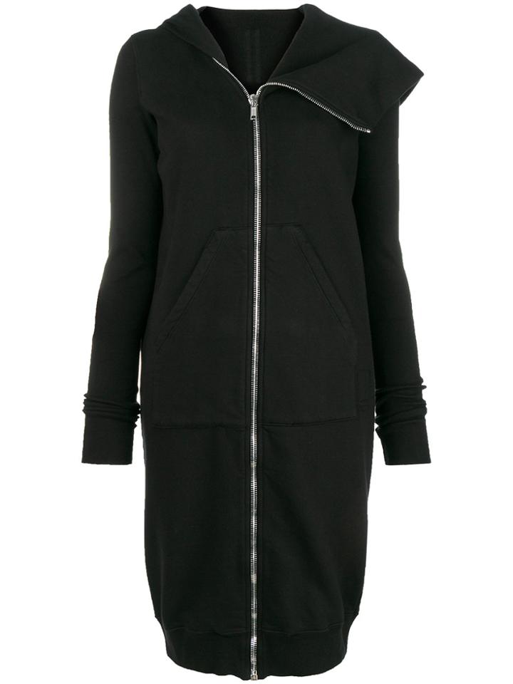 Rick Owens Drkshdw Long Zip Front Hoodie - Black