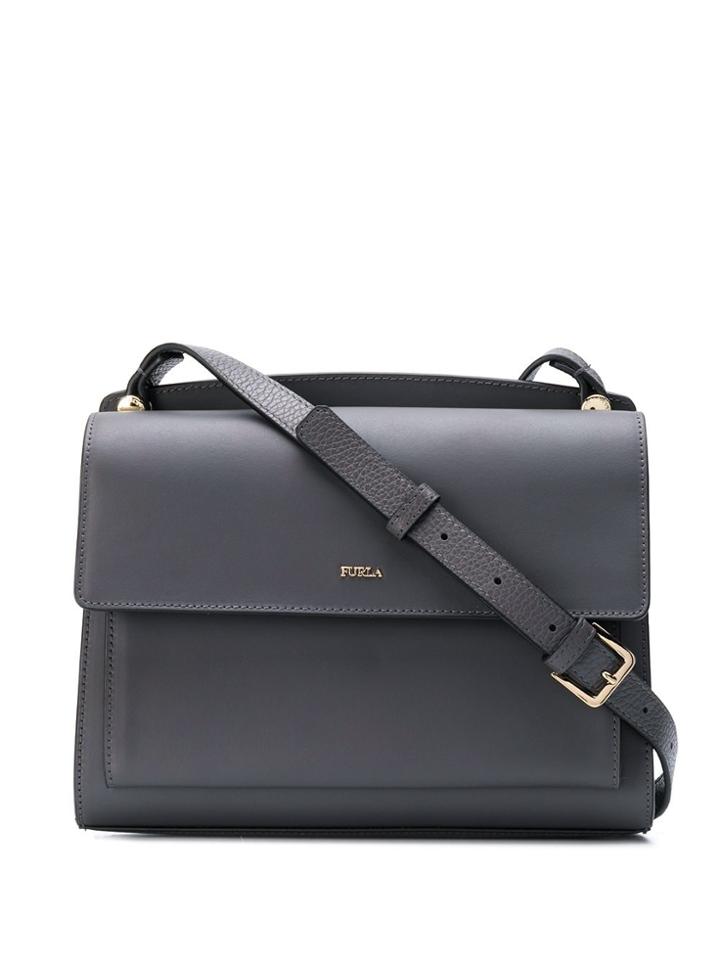 Furla Embossed Cross Body Bag - Grey