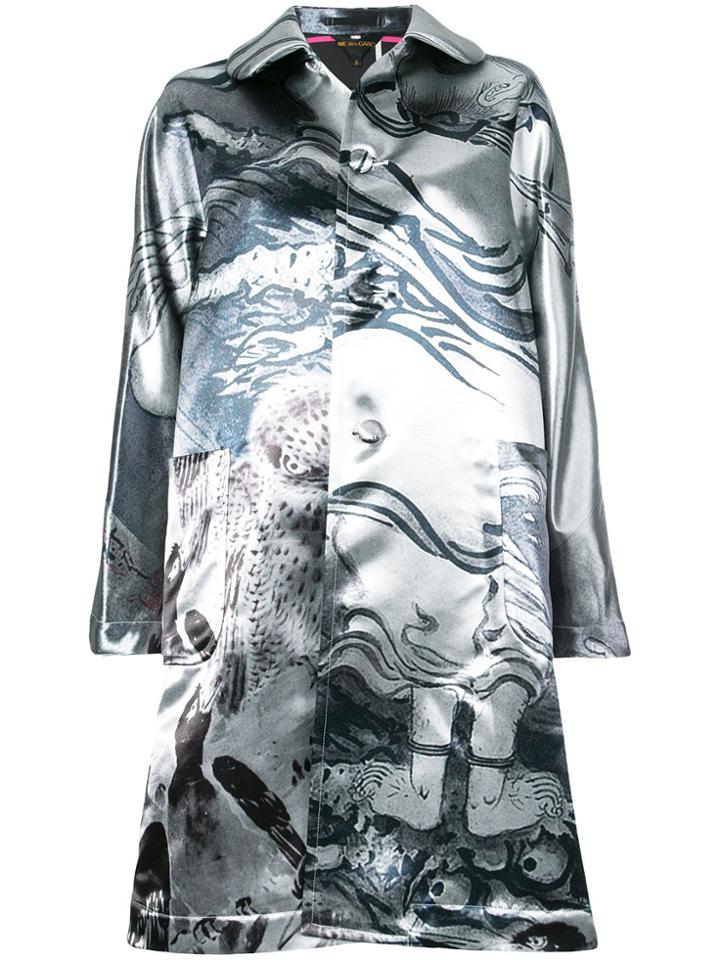 Comme Des Garçons Printed Single Breasted Coat - Metallic