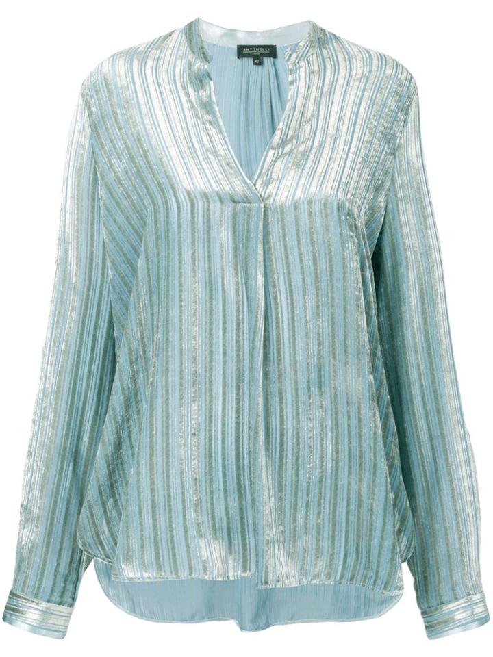 Antonelli Pinstripe Blouse - Blue