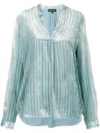 Antonelli Pinstripe Blouse - Blue
