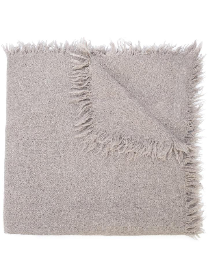 Rick Owens - Large Wrap Scarf - Men - Alpaca - One Size, Grey, Alpaca