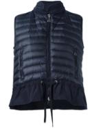 Moncler - Hooded Padded Front Gilet - Women - Cotton/polyamide/polyester/goose Down - Xl, Blue, Cotton/polyamide/polyester/goose Down