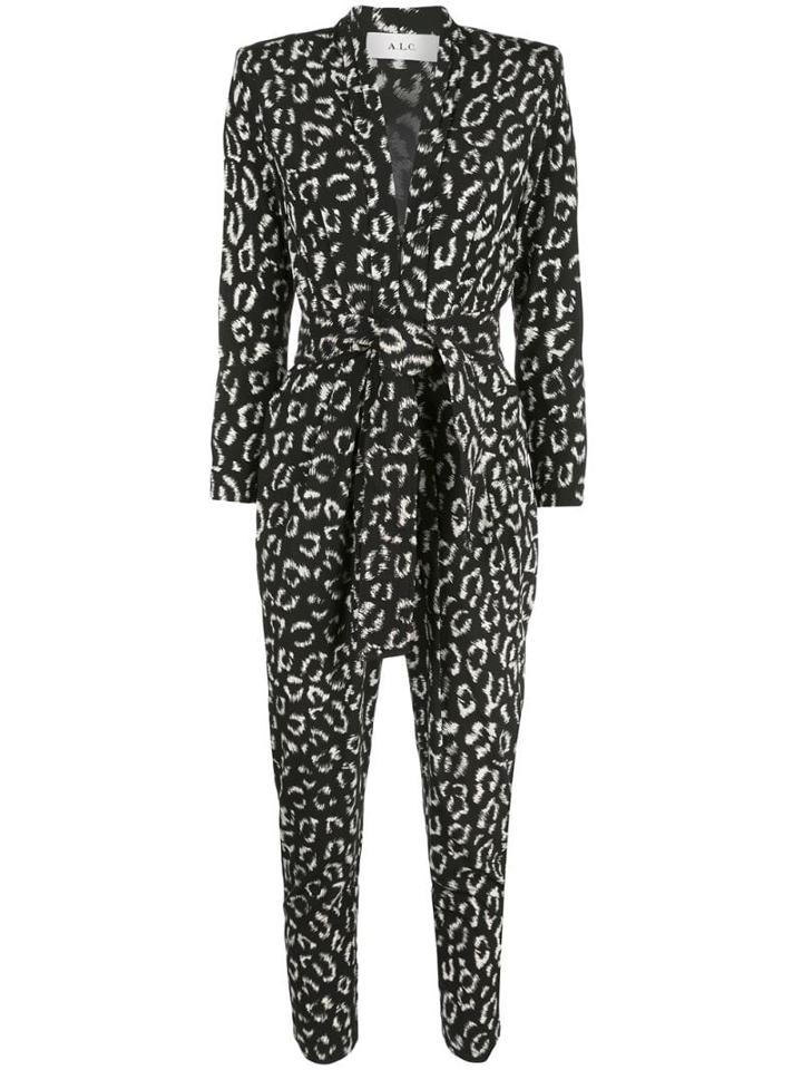 A.l.c. Animal Print Jumpsuit - Black
