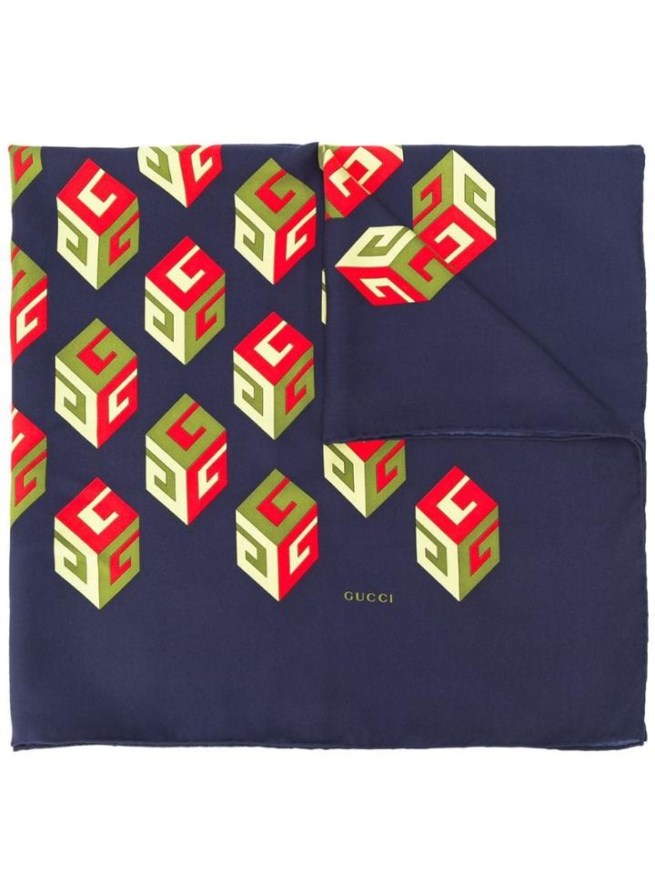 Gucci Logo Scarf - Blue