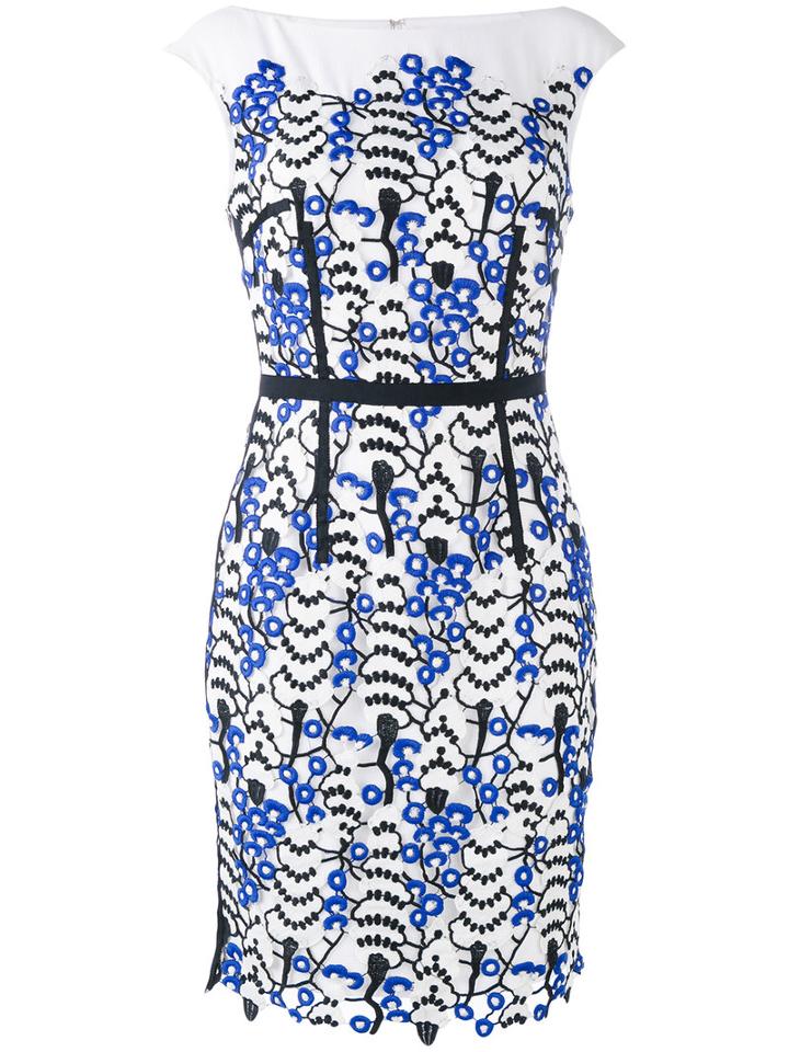 Lace Appliqué Shift Dress - Women - Polyester/spandex/elastane - 34, White, Polyester/spandex/elastane, Talbot Runhof