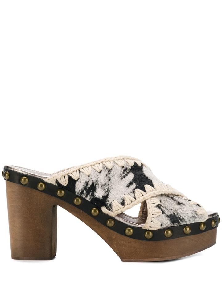 Mou Woven Mules - Black