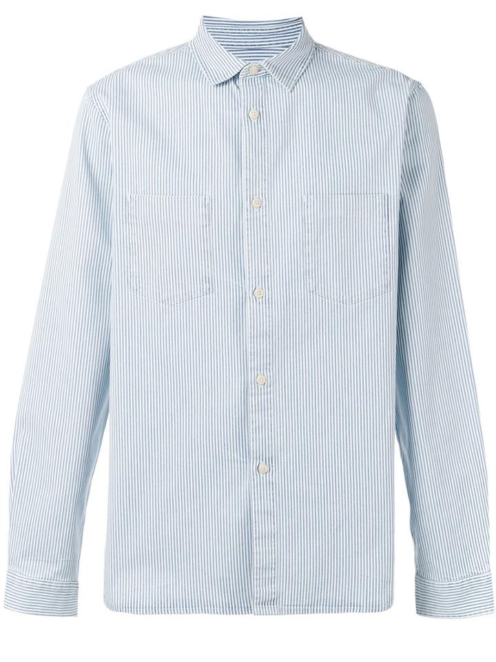 A.p.c. - Chest Pockets Striped Shirt - Men - Cotton/spandex/elastane - S, White, Cotton/spandex/elastane