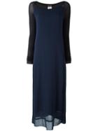 Kristensen Du Nord Paneled Long Sleeved Dress, Women's, Size: 1, Blue, Silk/spandex/elastane/cotton